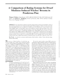 A Comparison of Rating Systems for Dwarf Mistletoe-Induced Witches' Brooms in Ponderosa Pine