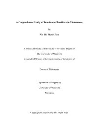 A Corpus-Based Study of Inanimate Classifiers in Vietnamese