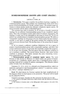Homeomorphism Groups and Coset Spaces^)