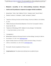 Metabolic Versatility of the Nitrite-Oxidizing Bacterium Nitrospira