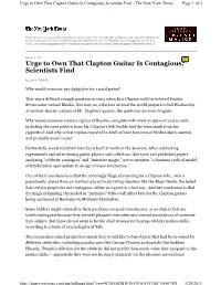 Urge to Own That Clapton Guitar Is Contagious, Scientists Find - the New York Times Page 1 of 3