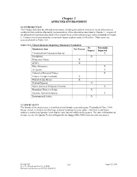 Chapter 3 AFFECTED ENVIRONMENT