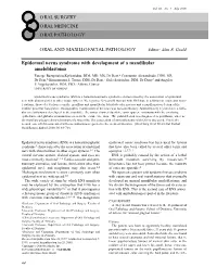 Epidermal Nevus Syndrome with Development of a Mandibular