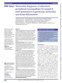 Molecular Diagnosis of Inherited Peripheral Neuropathies by Targeted Next-Generation Sequencing: Molecular Spectrum Delineation
