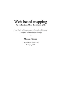 Web-Based Mapping an Evaluation of Four Javascript Apis