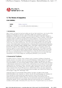 4. the History of Linguistics : the Handbook of Linguistics : Blackwell Reference On