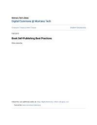 Book Self-Publishing Best Practices