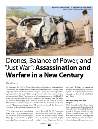 Drones, Balance of Power, and “Just War”: Assassination and Warfare in a New Century
