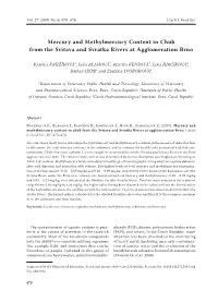 Mercury and Methylmercury Content in Chub from the Svitava and Svratka Rivers at Agglomeration Brno