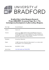 "Non-Lethal" Weapons,3 and Occasional Paper No
