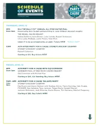 Schedule of Events