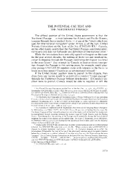 The Potential-Use Test and the Northwest Passage