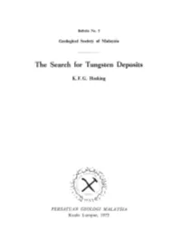 The Search for Tungsten Deposits