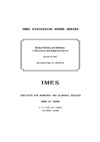 Budget Deficits and Inflation: a Theoretical and Empirical Survey