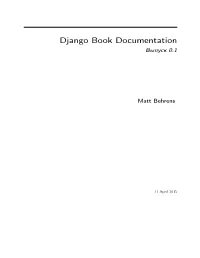 Django Book Documentation Выпуск 0.1