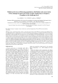 Habitat Preferences Influencing Populations, Distribution and Conservation of the Endangered Saproxylic Beetle Cucujus Cinnaberi