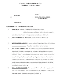 Judge Mcbride Sample Pre-Trial Order