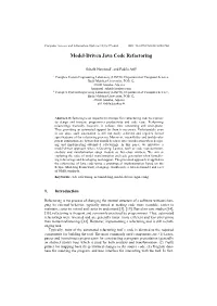 Model-Driven Java Code Refactoring