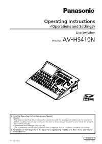 Operating Instructions