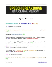 Speech Breakdown