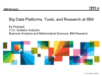 Big Data Platforms, Tools, and Research at IBM