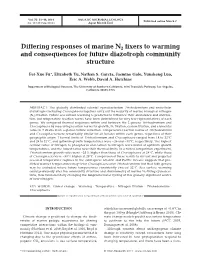 Differing Responses of Marine N2 Fixers to Warming and Consequences for Future Diazotroph Community Structure