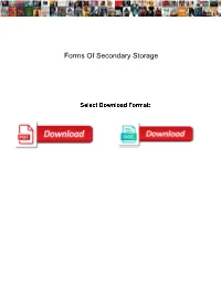Forms of Secondary Storage