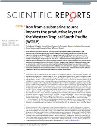 Iron from a Submarine Source Impacts the Productive Layer of the Western Tropical South Pacific (WTSP)