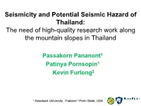 Landslide Hazard of Thailand