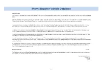 Morris Register Vehicle Database
