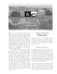 Ongoing and Potential Wetland Habitat Projects Ongoing And
