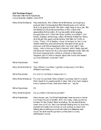 SLF Portolan Project Interview with Minal Hajratwala Locus Awards, Seattle, June 2019