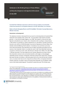 Submission to the Working Group on Private Military and Security Companies in Immigration Enforcement