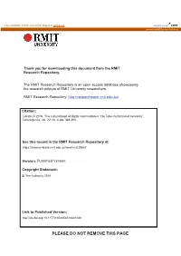 The Cultural Logic of Digital Intermediaries: Youtube Multichannel Networks', Convergence, Vol