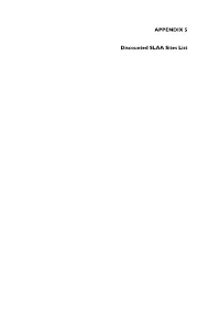 APPENDIX 5 Discounted SLAA Sites List