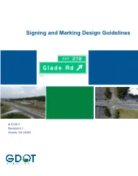 GDOT Signing and Marking Design Guidelines