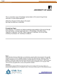 Knowledge Representation of the Quran Through Frame Semantics: a Corpus-Based Approach