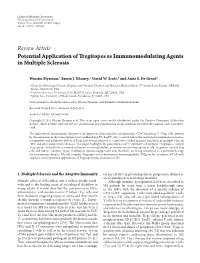Potential Application of Tregitopes As Immunomodulating Agents in Multiple Sclerosis