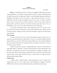 RADAR Steve Krar Radar Is a System That Uses Radio Waves That Can See