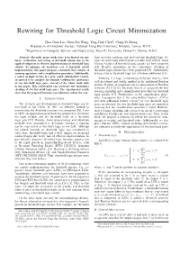 Rewiring for Threshold Logic Circuit Minimization
