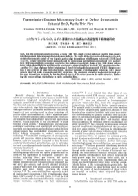 Transmission Electron Microscopy Study of Defect Structure in Epitaxial Sno2 Rutile Thin Film