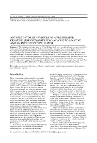 Anti-Predator Behaviours of A
