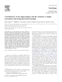 Contributions of the Hippocampus and the Striatum to Simple Association and Frequency-Based Learning