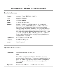 Convert Finding Aid To