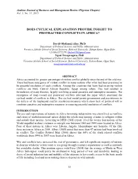 Does Cyclical Explanation Provide Insight to Protracted Conflicts in Africa?