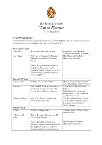 Draft Programme the Information in This Programme Is Correct As of 19Th February