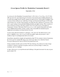 Green Spaces Profile for Manhattan Community Board 1 September 2014