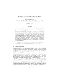 Reality and the Probability Wave