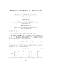 Exponential Decomposition and Hankel Matrix