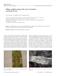 Albugo Candida Causing White Rust on Erysimum Crassicaule in Iran